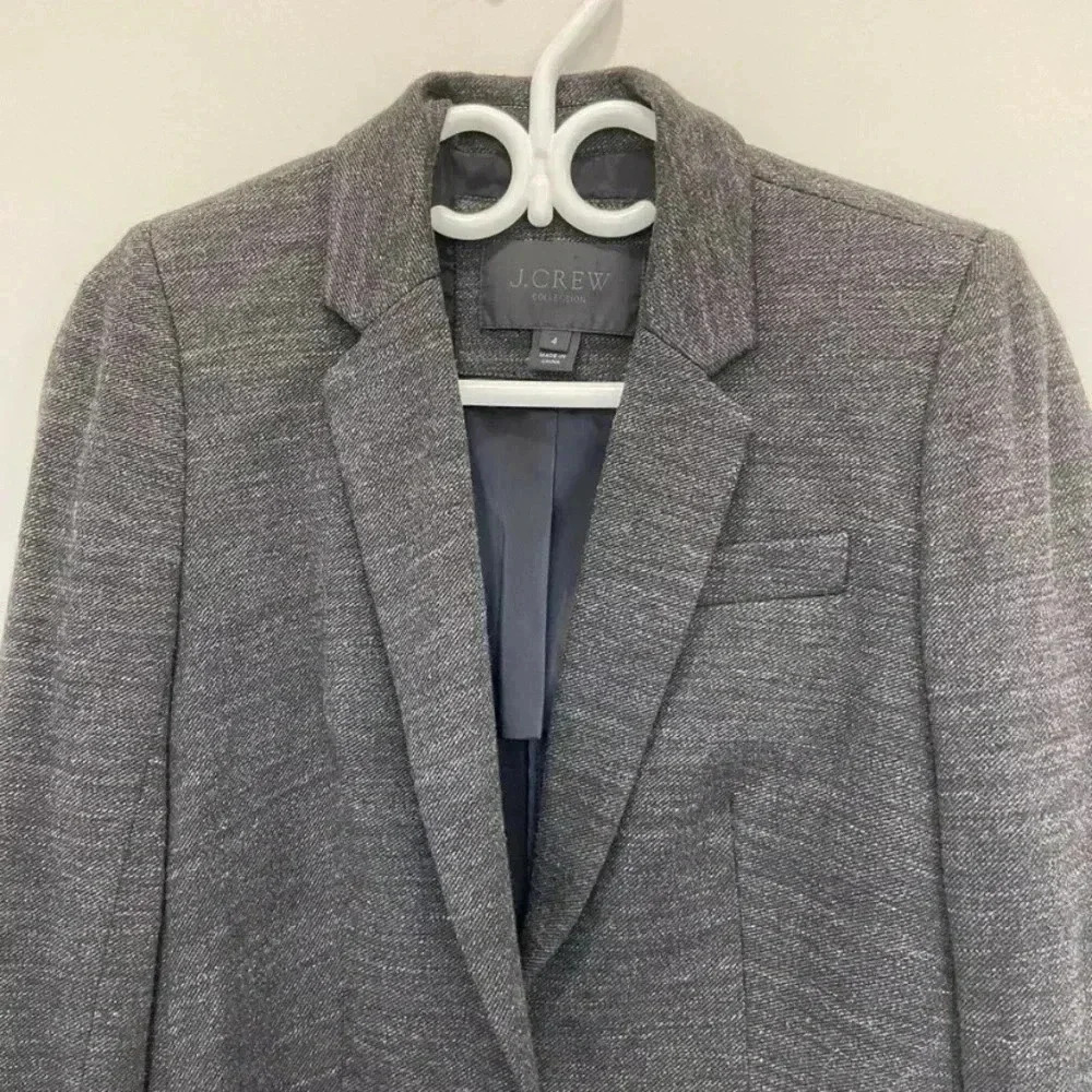 J.Crew Collection Single Button Jacket In Charcoa… - image 2